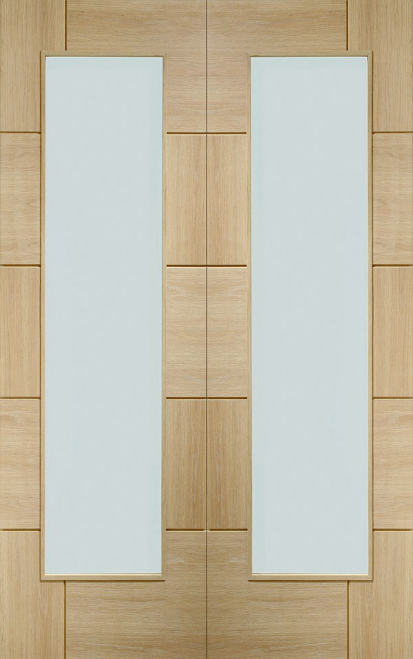 Internal door XL Joinery Oak Ravenna Clear Glazed Pair