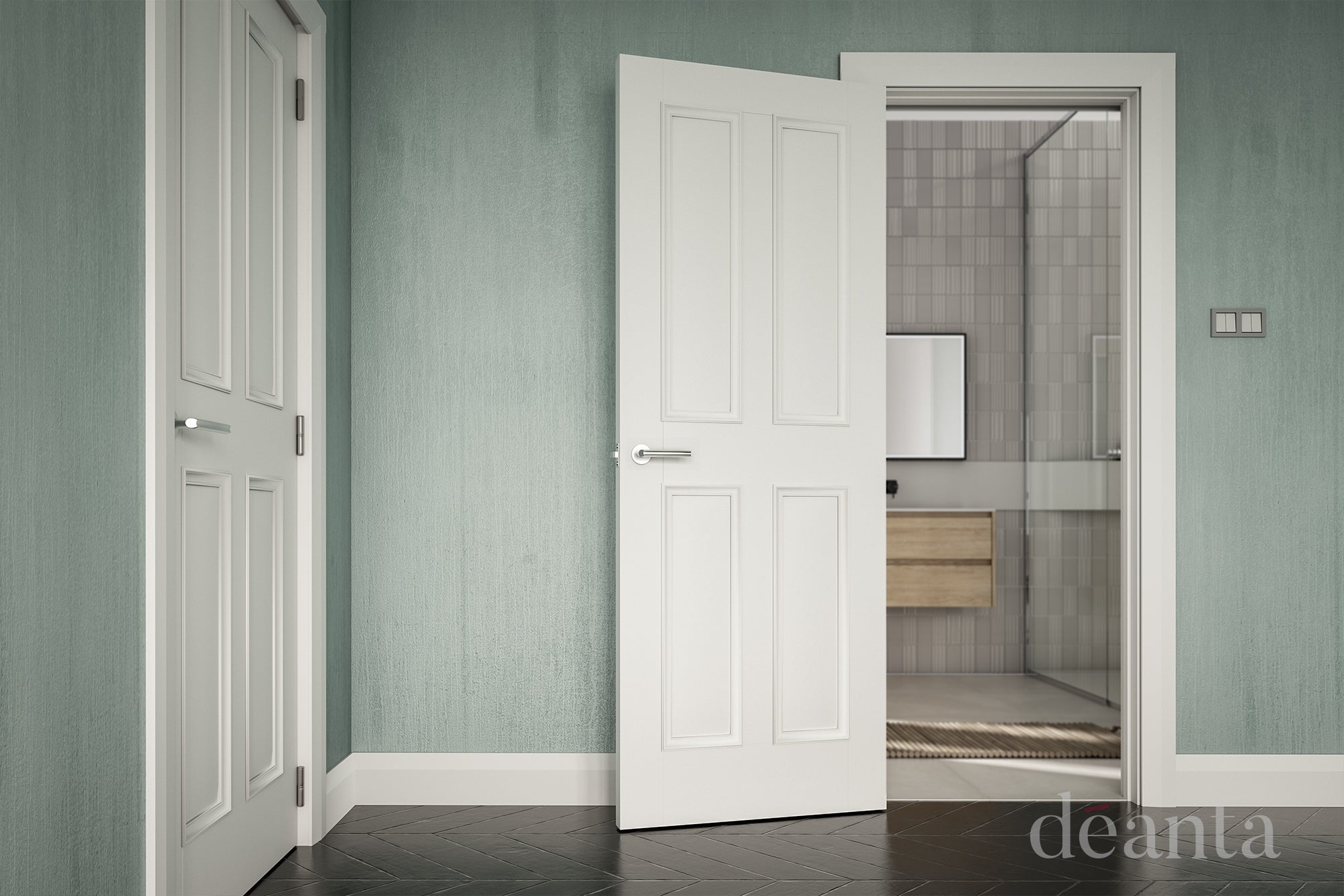 Deanta White Primed Rochester Fire Door