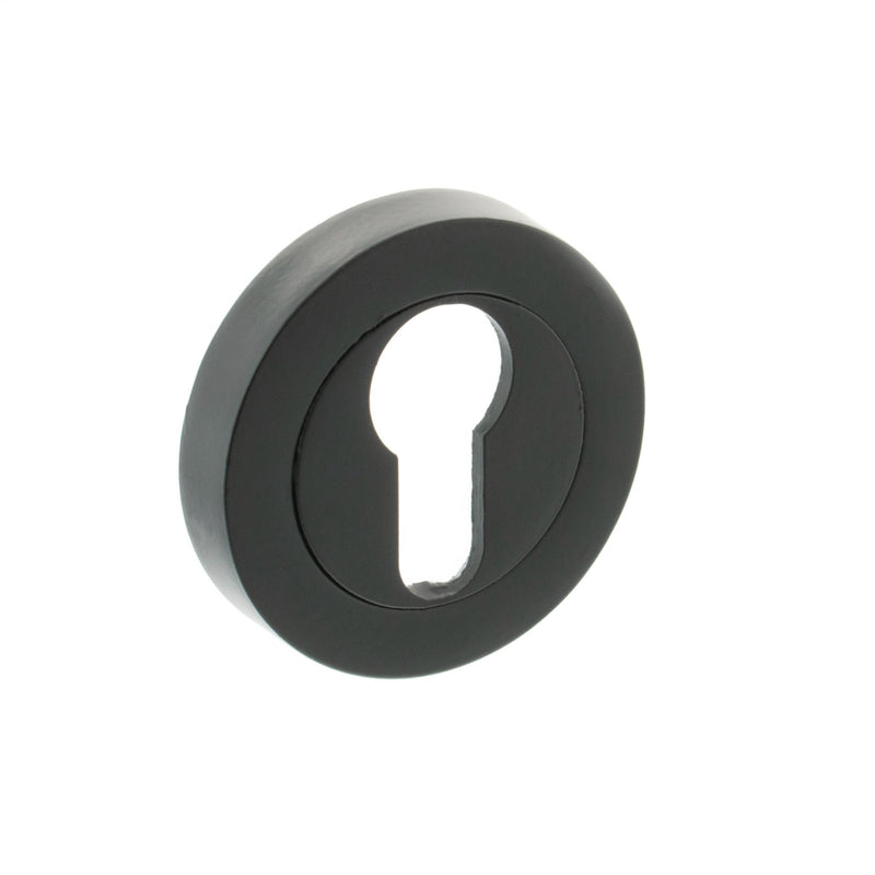 Atlantic Euro Escutcheon on Round Rose - Matt Black