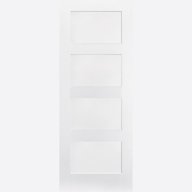 Pre-Assembled White Primed Shaker 4P Door Set