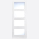 Pre-Assembled White Primed Shaker Glazed 4L Door Set