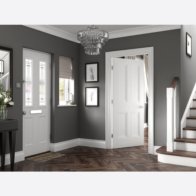 Pre-Assembled White Primed Nostalgia Door Set