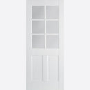 Pre-Assembled White Primed Canterbury 2P Glazed 6L Door Set