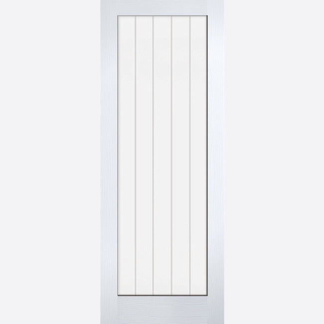 White Moulded Textured Vertical Glazed 1L Door Kit