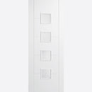Pre-Assembled White Primed Vancouver Glazed 4L Frosted Door Set