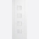 White Primed Vancouver Glazed 4L Frosted Door Kit