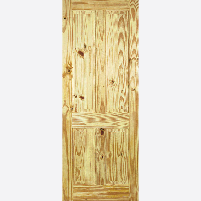 Pre-Assembled Unfinished Knotty Pine 4P Door Set