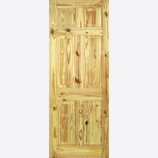 Pre-Assembled Unfinished Knotty Pine 6P Door Set