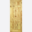 Pre-Assembled Unfinished Knotty Pine 6P Door Set