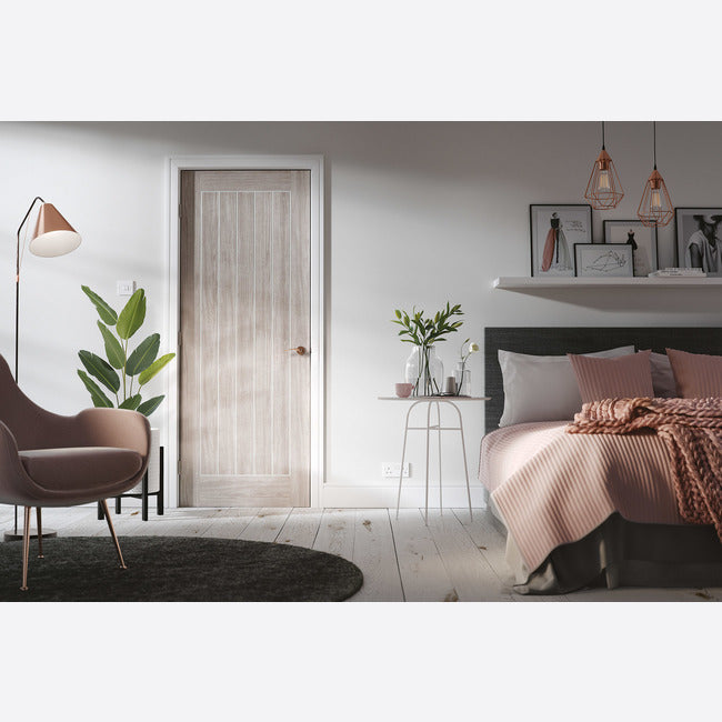 Pre-Assembled Light Grey Laminated Pre-finished Mexicano Door Set