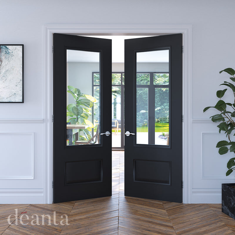 Deanta Sandringham Black Pre-Finished Bevelled Glazed Door Internal door