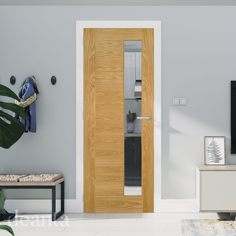 Deanta Seville Prefinished Oak 1SL Glazed Door FSC