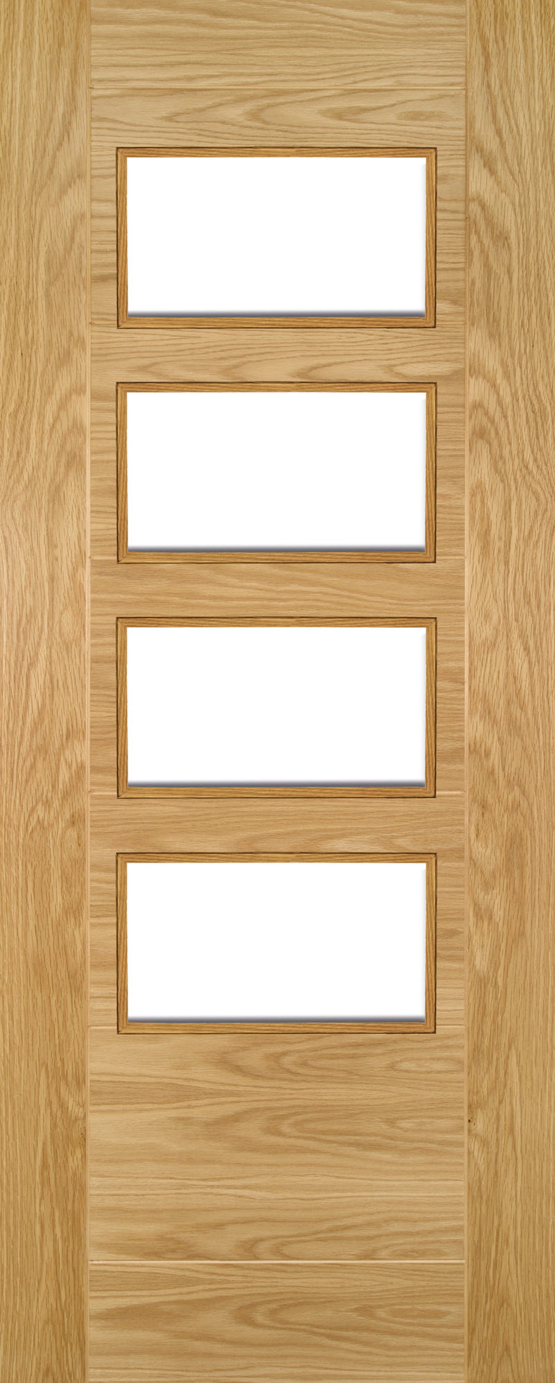 Pre-Assembled Oak Seville Glazed 4L Pre-finished Door Set