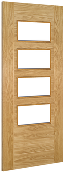 Deanta Oak Seville Glazed 4L Pre-finished Internal door