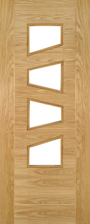 Deanta Oak Seville Glazed 4LS Pre-finished Internal door