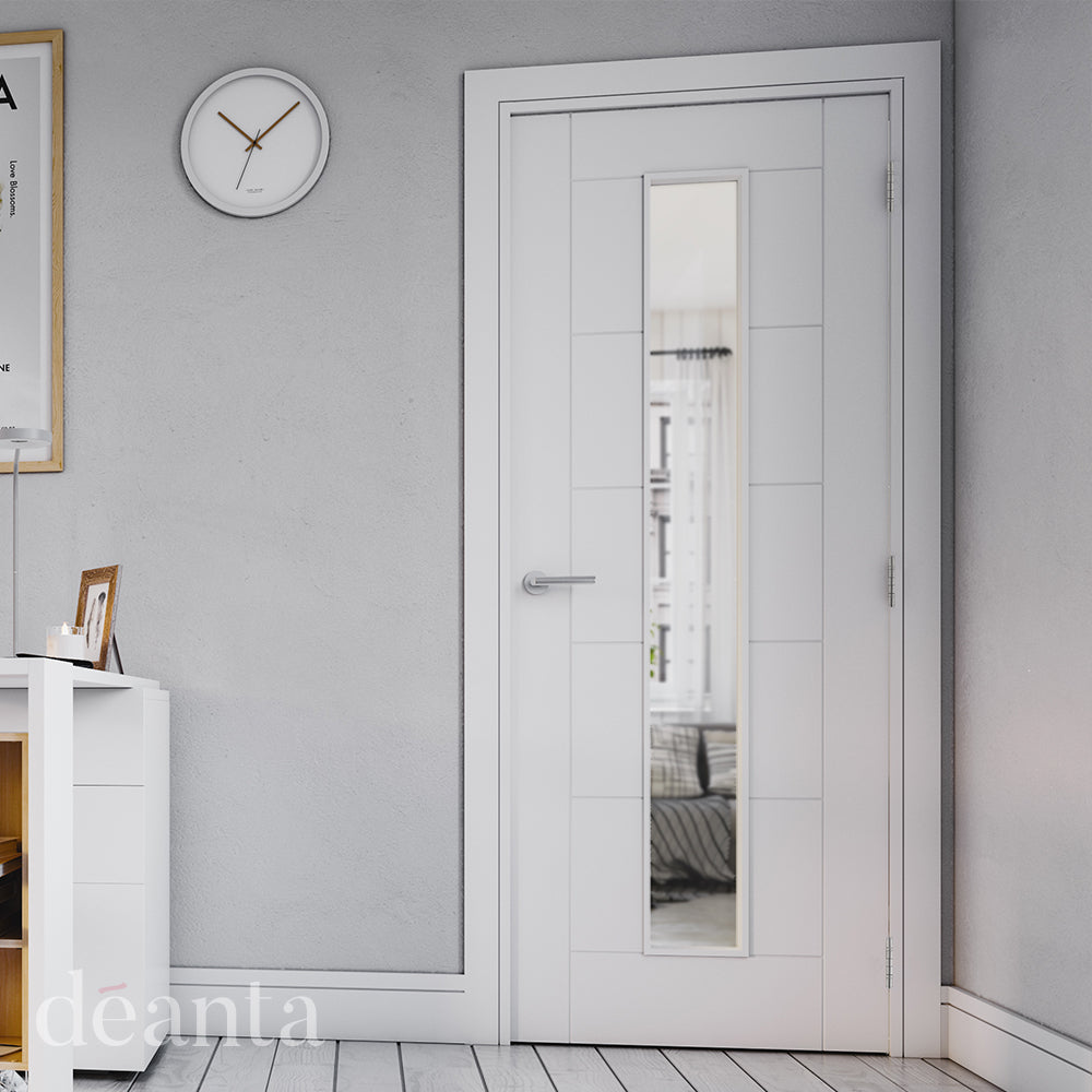 Pre-Assembled White Primed Seville Glazed Door Set