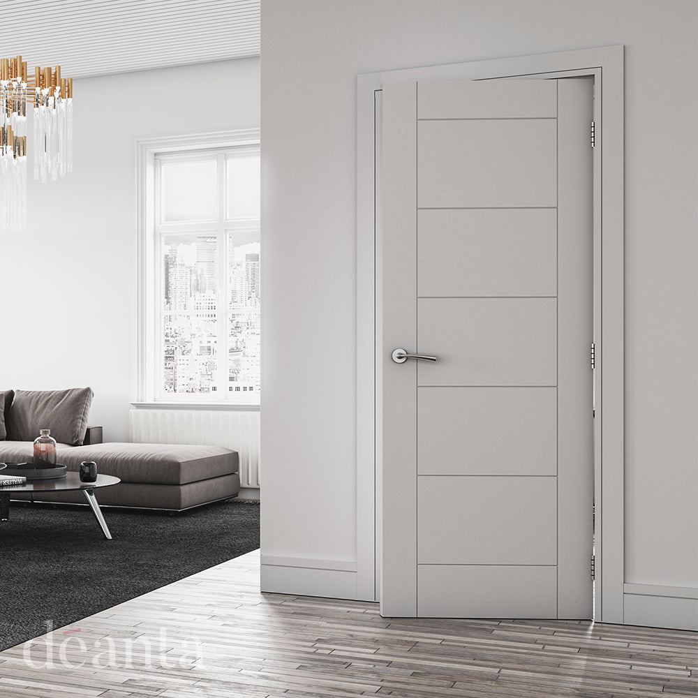 Pre-Assembled White Primed Seville Fire Door Set