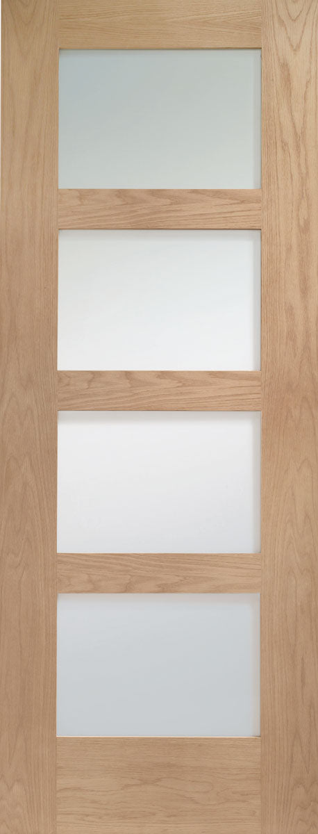 XL Joinery Prefinished Oak Shaker Obscure Glazed Internal door