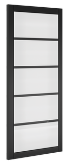 Deanta Shoreditch Black Prefinished Clear Glazed Internal door