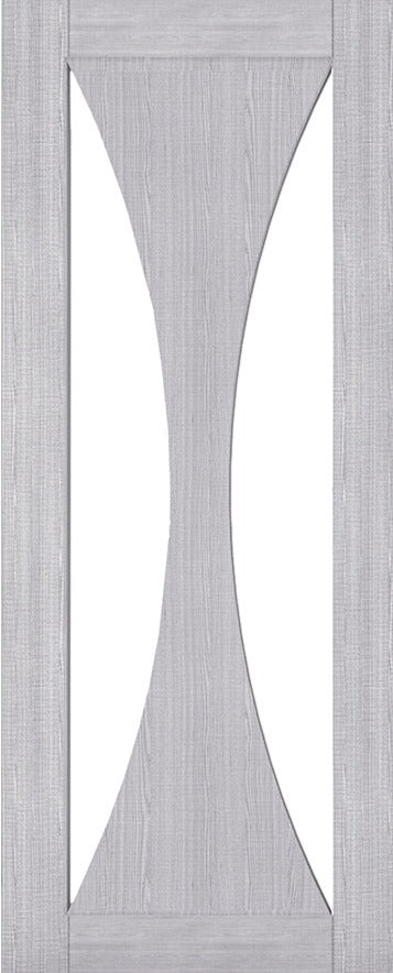 Pre-Assembled Light Grey Sorrento Pre-Finished Clear Glass Door Set
