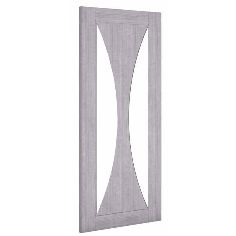 Deanta Light Grey Sorrento Pre-Finished Clear Glass Internal door
