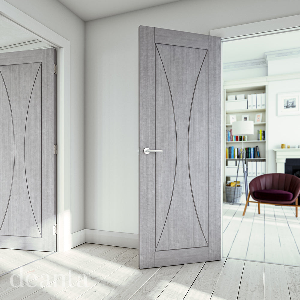 Deanta Light Grey Sorrento Pre-Finished Fire Door