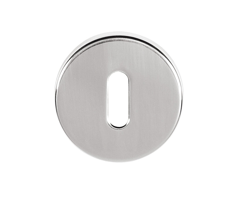 Atlantic QuadraLine Round Key Escutcheon (Satin Chrome)