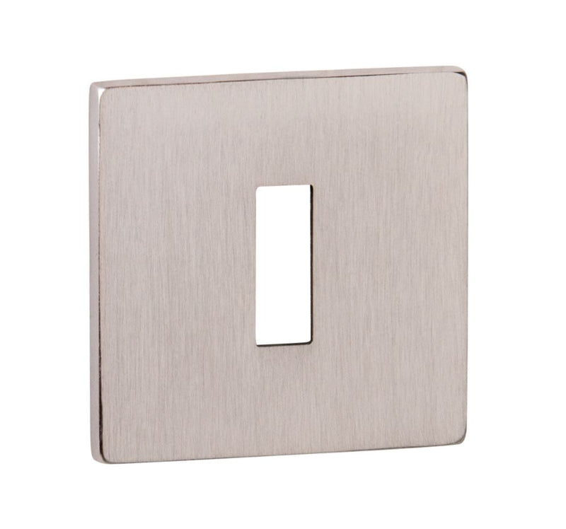 Atlantic Tupai Slim Square Key Escutcheon (Pearl Nickel)