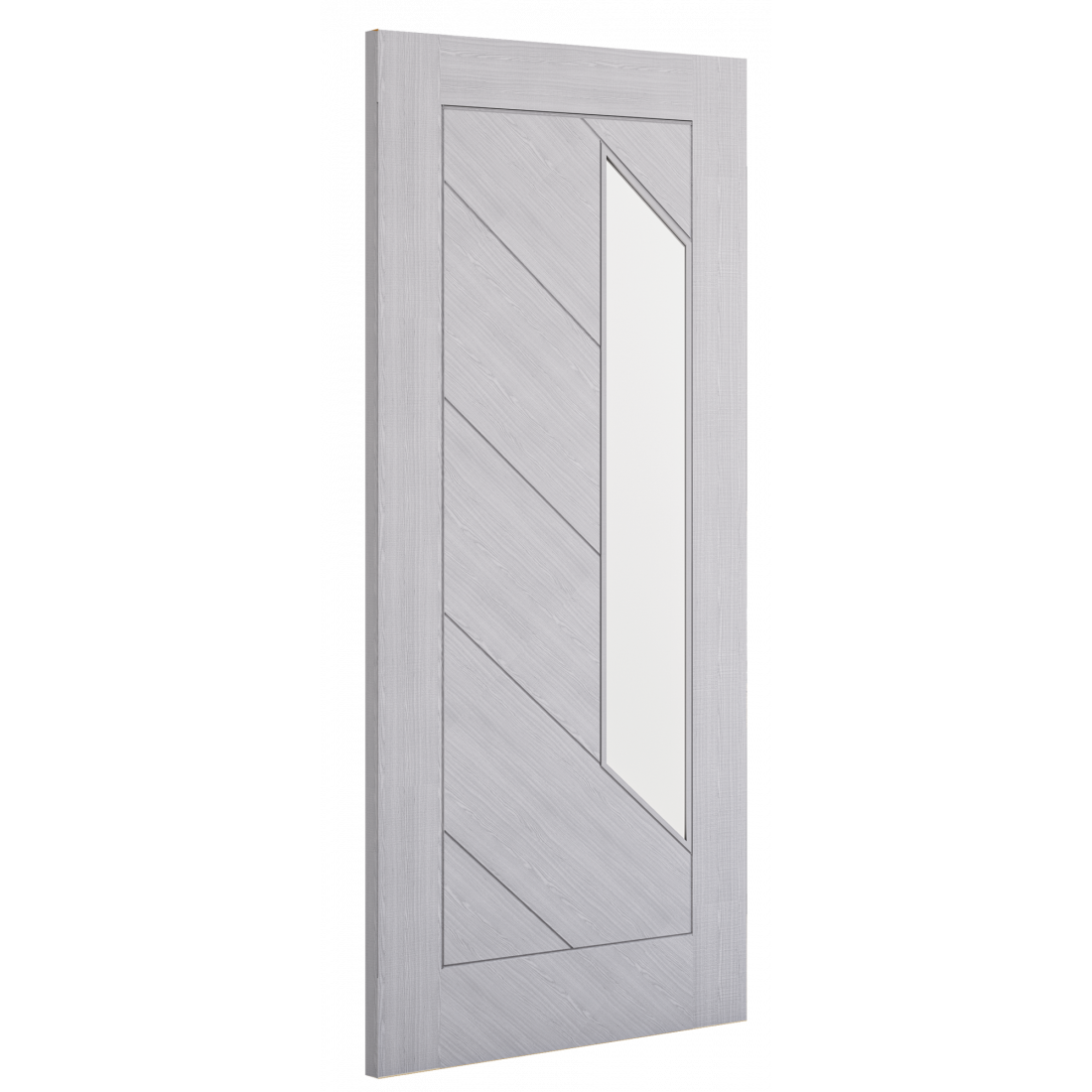 Deanta Light Grey Torino Pre-Finished Glazed Fire Door FSC