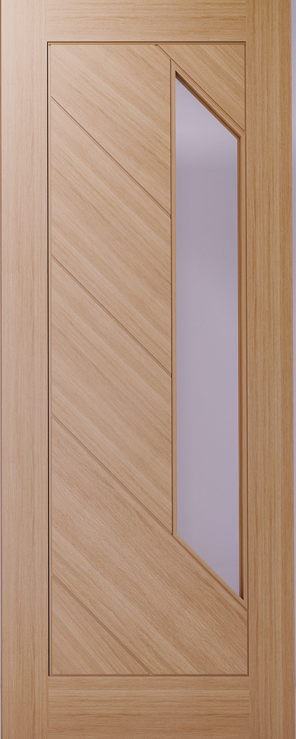 Pre-Assembled Oak Torino Glazed Pre-finished Door Set