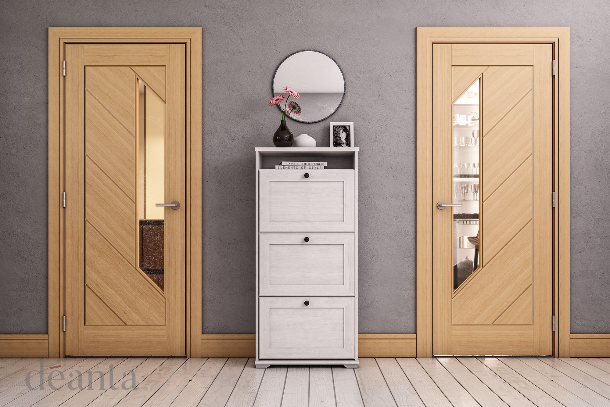 Deanta Oak Torino Glazed Pre-finished Internal door