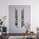 Deanta Light Grey Torino Pre-Finished Glazed Fire Door