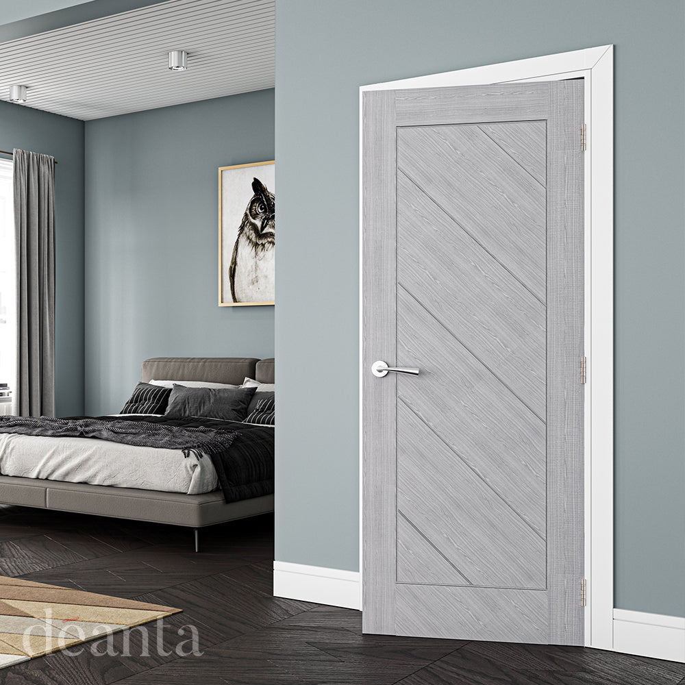 Deanta Light Grey Torino Pre-Finished Fire Door FSC