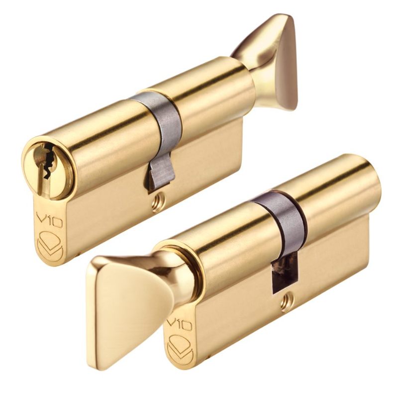Zoo V10 Euro Cylinder and Turn 70mm KTD-Polished Brass