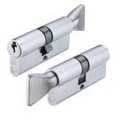 Zoo V10 Euro Cylinder and Turn 70mm KTD-Satin Chrome