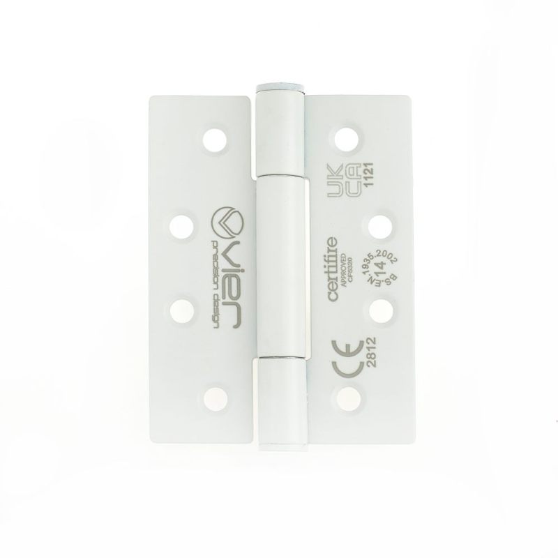 Zoo Grade 14 Concealed Bearing Hinge Square - 102 x 76 x 3mm - Powder Coated White-Powder Coat White