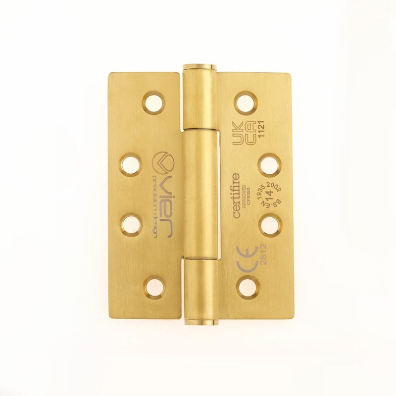 Zoo Grade 14 Concealed Bearing Hinge Square - 102 x 76 x 3mm - PVD Satin Brass-PVD Satin Brass