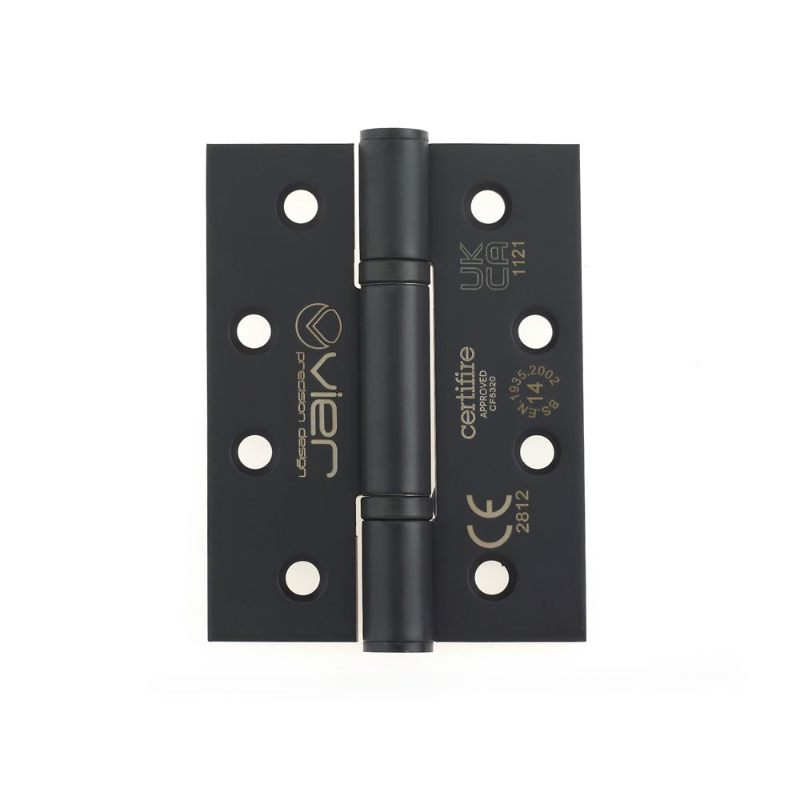 Zoo Grade 14 Low Maintenance Hinge Square - 102 x 76 x 3mm - Powder Coated Black-Powder Coat Black