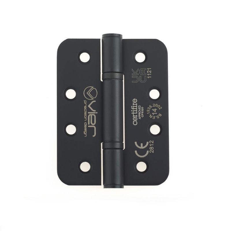 Zoo Grade 14 Low Maintenance Hinge Radius - 102 x 76 x 3mm - Powder Coated Black-Powder Coat Black