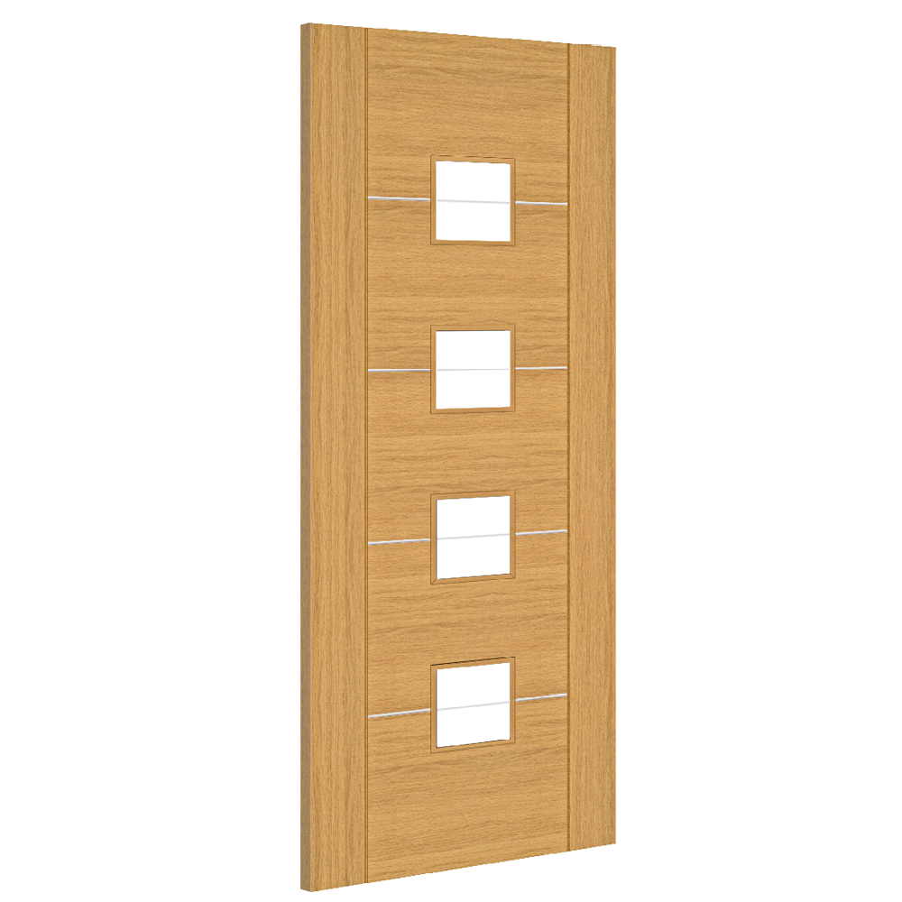 Pre-Assembled Valencia Prefinished Oak Glazed Door Set FSC