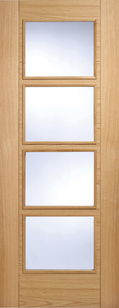 LPD Oak Vancouver 4L Clear Glazed Fire Door