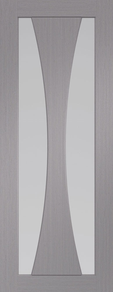 Internal door XL Joinery Verona Light Grey Clear Glazed