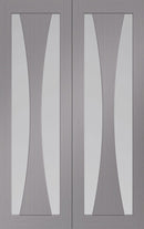 Internal door XL Joinery Light Grey Verona Clear Glazed Pair