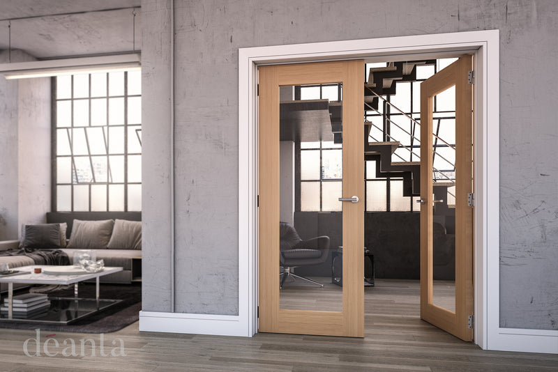 Deanta Oak Walden Clear Glazed Internal door