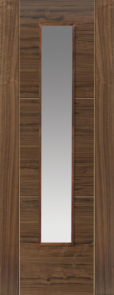 Internal door JB Kind Walnut Flush Mistral Glazed