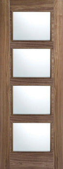 LPD Walnut Vancouver 4L Clear Glazed Fire Door Internal door