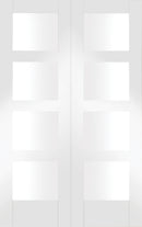 XL Joinery White Primed Shaker 4L Clear Glazed Pair