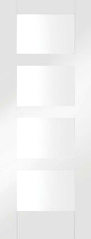 XL Joinery White Primed Shaker 4L Clear Glazed Internal door