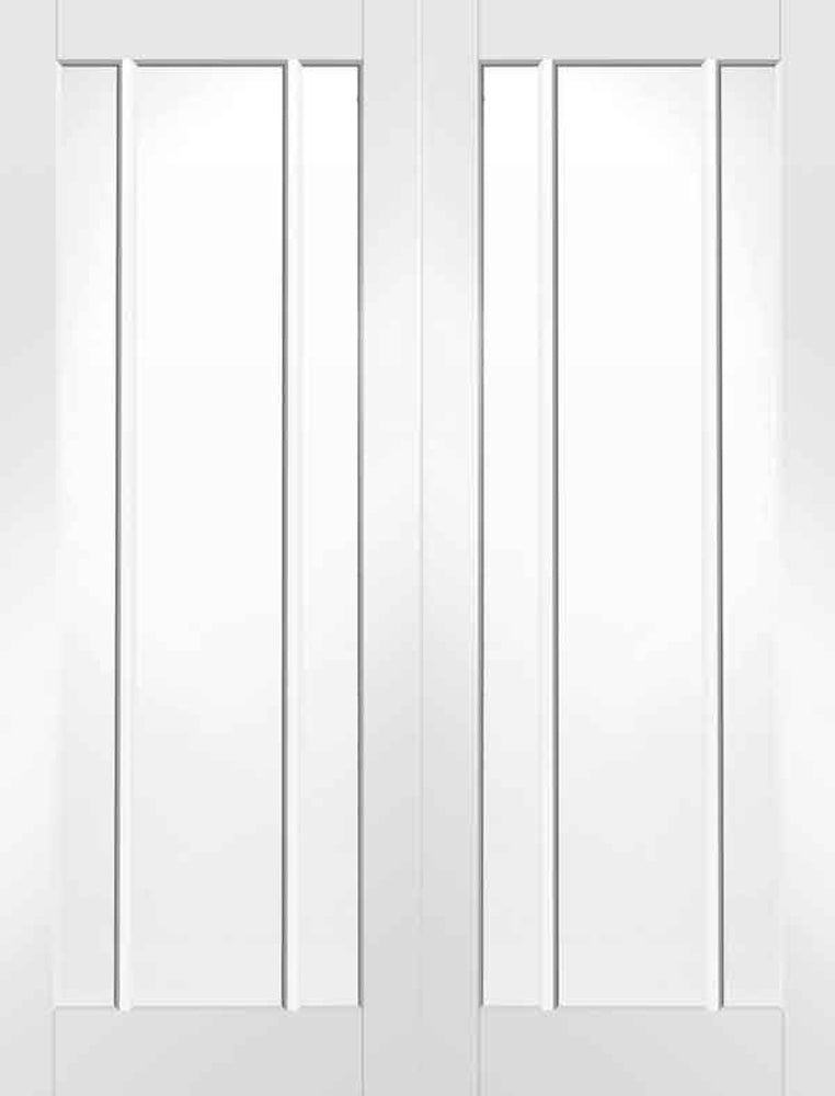 XL Joinery White Primed Worcester Clear Glazed Pair Internal door
