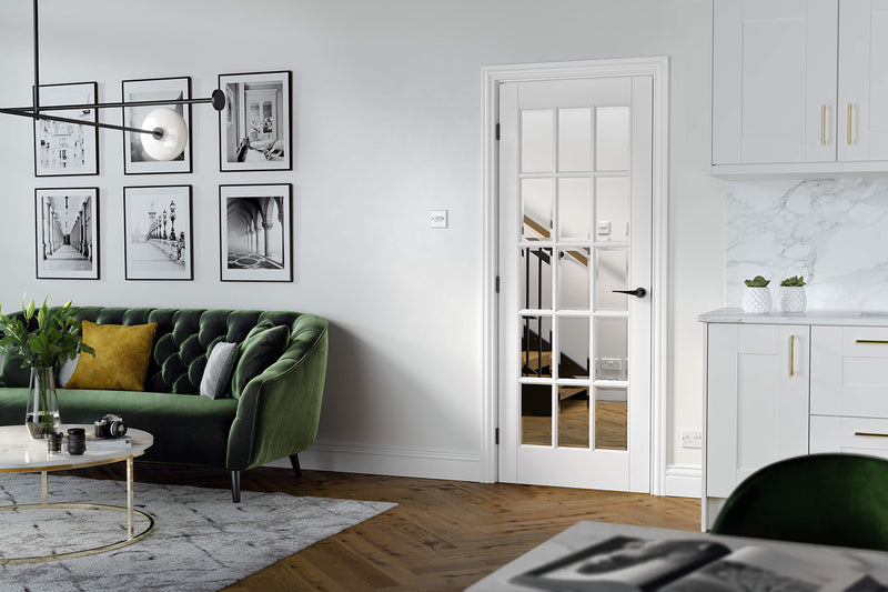 LPD Solid White Primed SA 15L Clear Glazed internal door